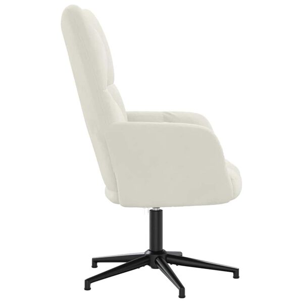 vidaXL atpūtas krēsls, krēmbalts samts