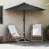 vidaXL Dārza parasols Melna 294 x 150 x 223 cm Poliesters un tērauds