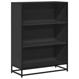 vidaXL grāmatu plaukts, melns, 80,5x35x107,5 cm, inženierijas koks