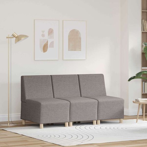 vidaXL Modulārais bezrku dīvāns 3 pcs Pelēkbrūna 55 x 74 x 82 cm