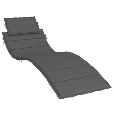 vidaXL sauļošanās krēsla matracis, 186x58x3 cm, audums, antracītpelēks
