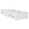 vidaXL Gultas rāmis ar atvilktni Balts 75 x 190 cm Inženierijas koks