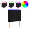 vidaXL gultas galvgalis ar LED, 100x5x118/128 cm, melns samts