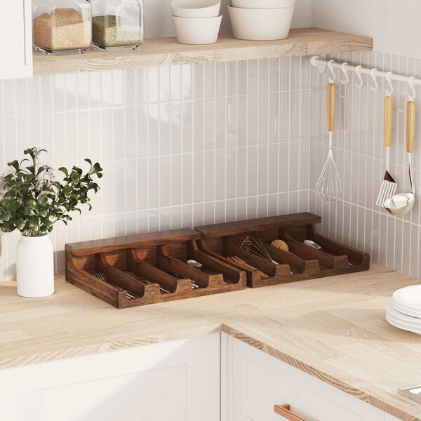 vidaXL Kaste Brūna 36 x 30 x 10 cm Cieta mahagona koks