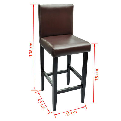 vidaXL bāra krēsli, 6 gab., tumši brūna mākslīgā āda