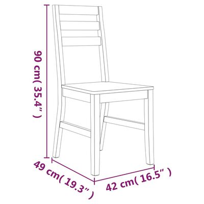 vidaXL virtuves krēsli, 2 gab., akācijas masīvkoks
