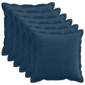 vidaXL Spilvenu pārvalks 6 gab. HOUTEN Tums zils 30 x 30 cm kordurojs