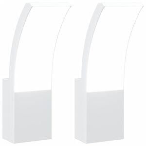 vidaXL āra LED sienas lampas, 2 gab., balta, liets alumīnijs