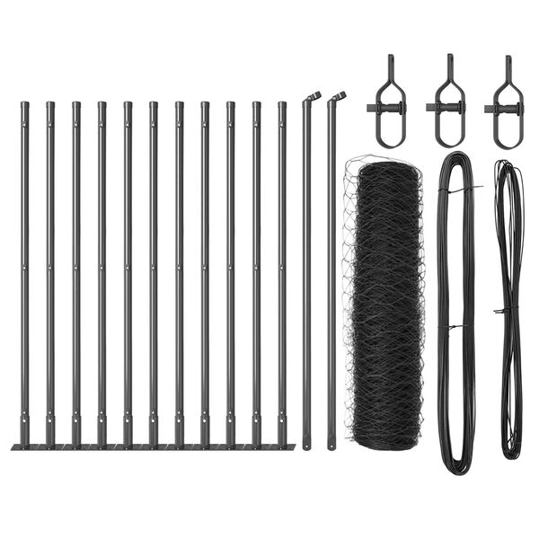 vidaXL Žoga āķis Pelēka 25 x 0,6 m (36 mm siets) Tērauds un PVC