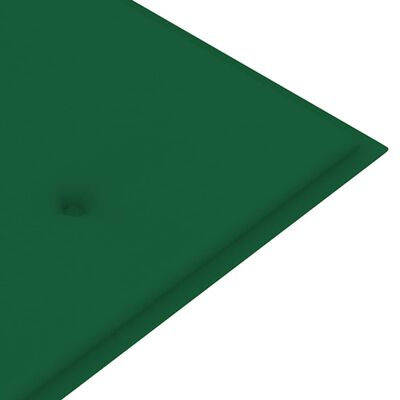 vidaXL sols ar zaļu matraci, 150 cm, masīvs tīkkoks