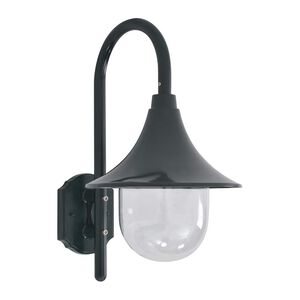 vidaXL dārza sienas lampa, 42 cm, E27, tum&scaron;i zaļ&scaron; alumīnijs