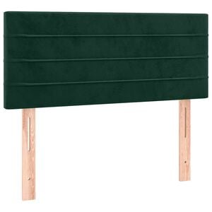 vidaXL gultas galvgalis, 80x5x78/88 cm, tum&scaron;i zaļ&scaron; samts