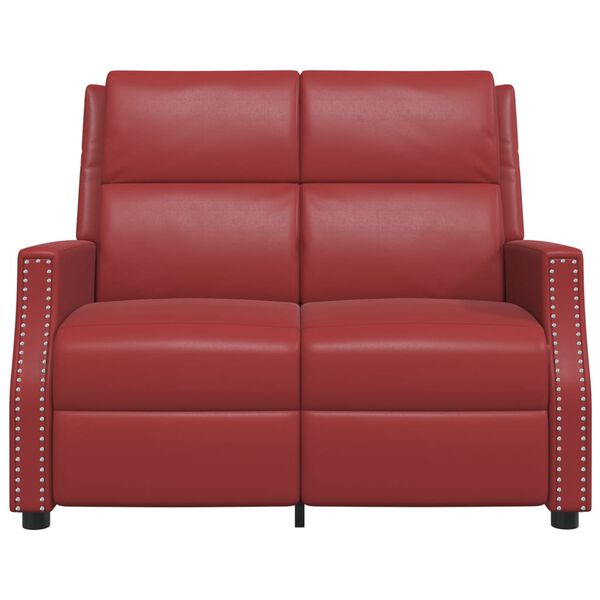 vidaXL divvietīgs masāžas krēsls, vīnsarkana mākslīgā āda