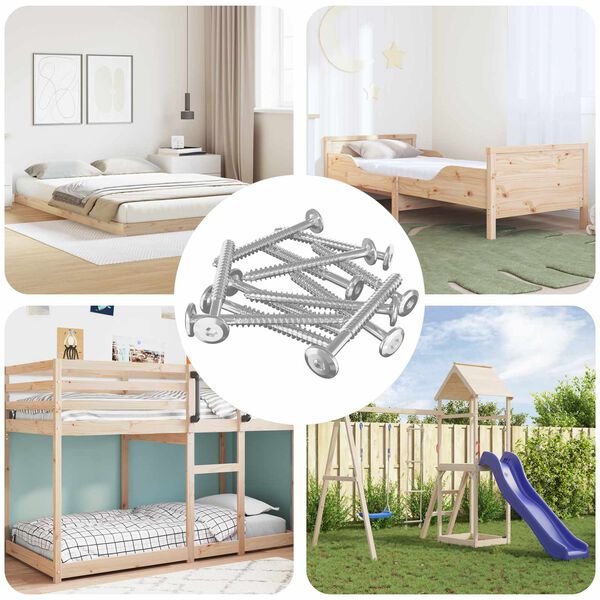 vidaXL Koka skrūves 12 pcs Sudraba M6 x 70 mm Tērauds