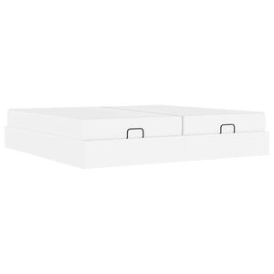 vidaXL Gultas rāmis ar matraci ar matraci 2 pcs Balts PVC