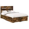 vidaXL Gultas rāmis Dūmaka ozols 135 x 190 cm Inženierijas koks