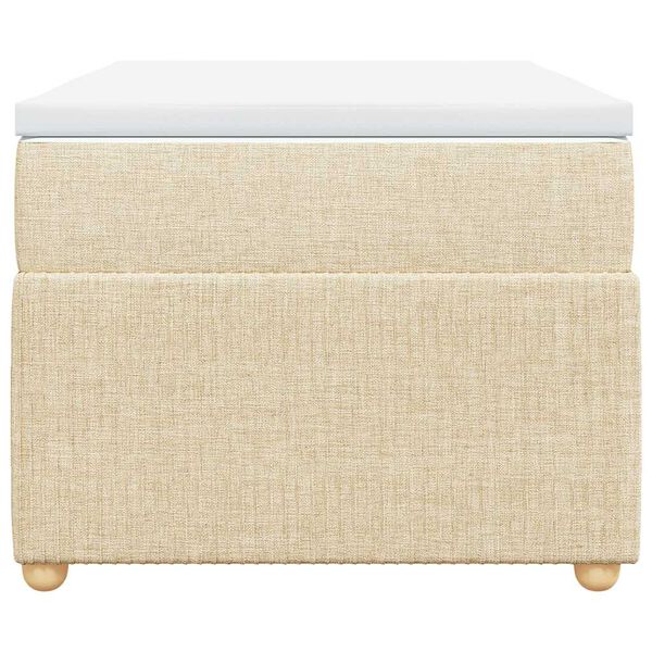 vidaXL atsperu gultas rāmis ar matraci, krēmkrāsas, 80x200 cm, audums