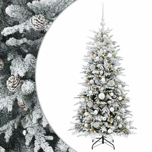 vidaXL Mākslīgā Ziemassvētku egle ar bumbiņu 120 cm 150 LED