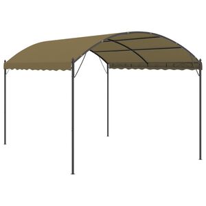 vidaXL dārza nojume, 4x3x2,6 m, pelēkbrūna, 180 g/m&sup2;