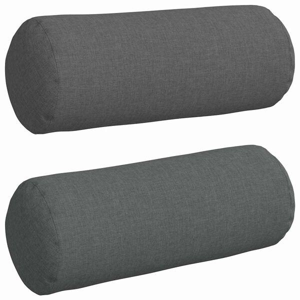 vidaXL Spilveni 2 pcs Tum&scaron;i pelēks &Oslash; 15 x 40 cm audums