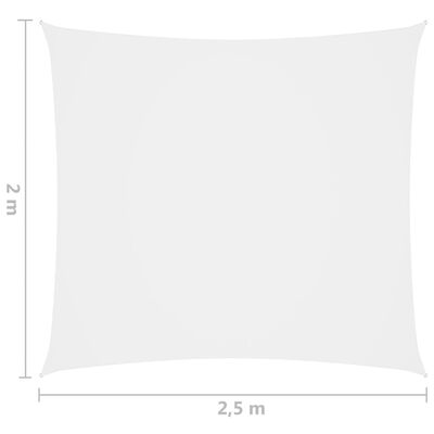 vidaXL saulessargs, taisnstūra forma, 2x2,5 m, balts oksforda audums