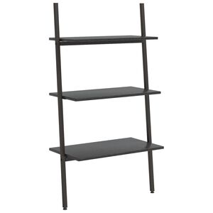 vidaXL 3-līmeņu slīps plaukts, melns, 64x34x116 cm