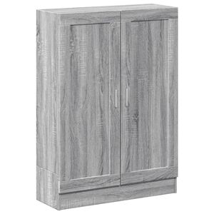 vidaXL grāmatu skapis, pelēks, 82,5x30,5x115 cm, inženierijas koks