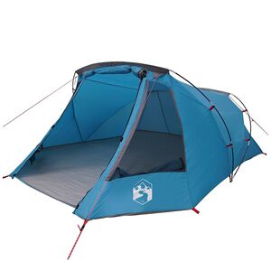 vidaXL Tunel tents 3-personām 3 personai Zila un pelēka