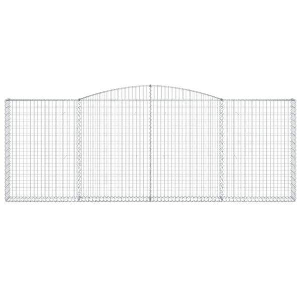 vidaXL arkveida gabiona grozi, 2 gb., 400x30x140/160cm, cinkota dzelzs