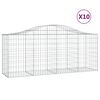 vidaXL arkveida gabiona grozi, 10 gb., 200x50x80/100cm, cinkota dzelzs
