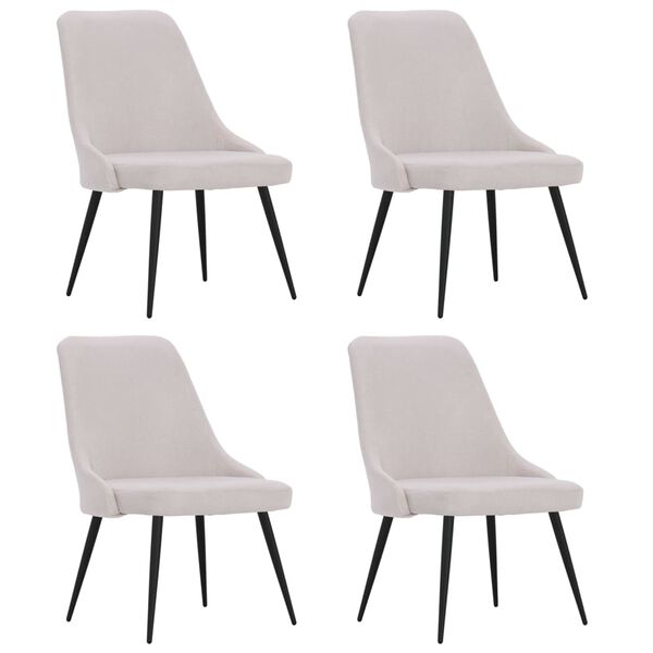 vidaXL virtuves krēsli, 4 gab., krēmkrāsas audums