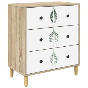 vidaXL Drīzā rokas HANAU Zaļa lapu druka 66 x 36,5 x 75 cm Sonoma