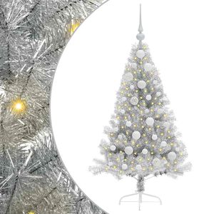 vidaXL Mākslīgais LED Ziemassvētku eglīte Sudraba 120 cm PET