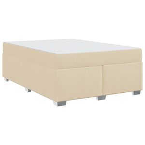 vidaXL Gultas rāmis ar matraci Krēmkrāsa 160 x 200 cm audums