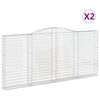vidaXL arkveida gabiona grozi, 2 gb., 400x30x180/200cm, cinkota dzelzs