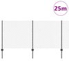 vidaXL Žogs ar stabu Pelēka 1 x 25 m Tērauds un PVC