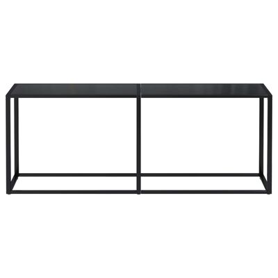 vidaXL konsoles galdiņš, melns, 200x35x75,5 cm, rūdīts stikls