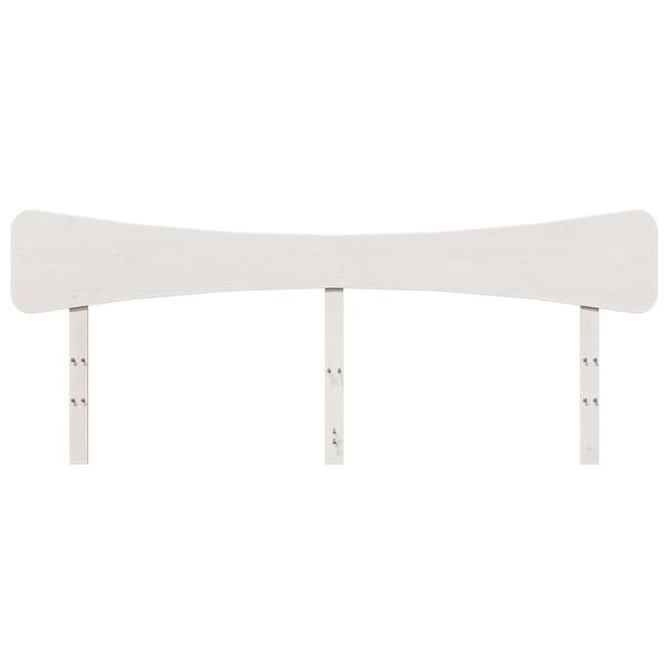 vidaXL galvgalis, 200 cm, balts, priedes masīvkoks