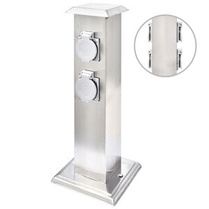 Dārza Strāvas Sadalītājs 4 Rozetes, Nerūsējo&scaron;ais Tērauds