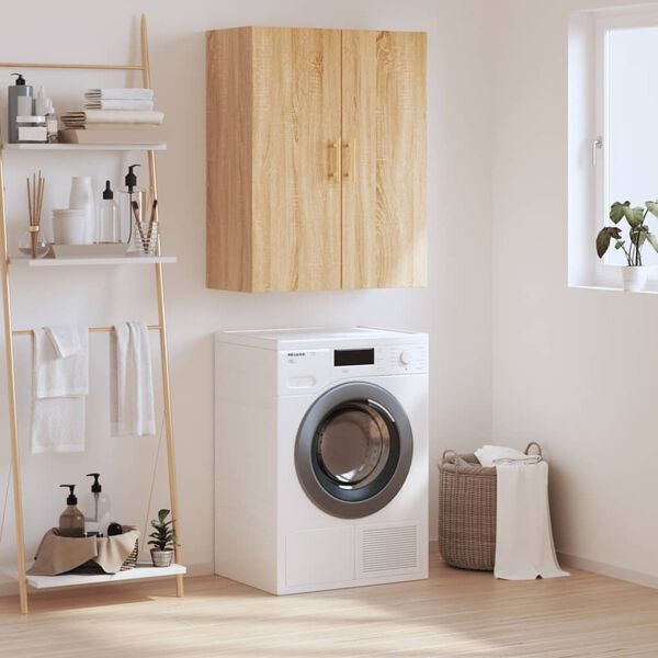 vidaXL sienas skapītis, ozolkoka krāsa, 69,5x34x90 cm