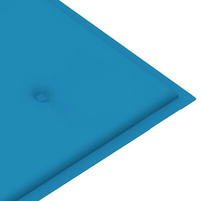 vidaXL sols ar zilu matraci, 120 cm, masīvs tīkkoks