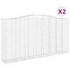 vidaXL arkveida gabiona grozi, 2 gb., 400x50x200/220cm, cinkota dzelzs