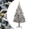 vidaXL Mākslīgā Ziemassvētku eglīte su 300 LED ar statīvu Balts 240 cm