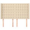 vidaXL galvgalis ar malām, 147x16x118/128 cm, krēmkrāsas audums