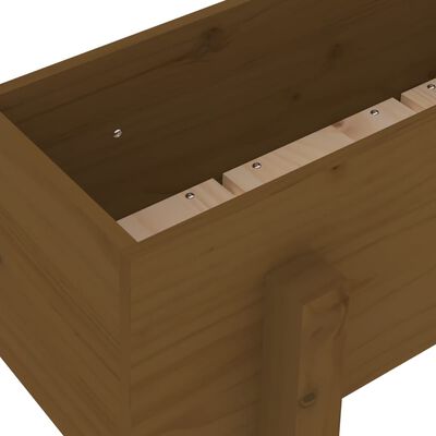vidaXL dārza puķu kaste, medus brūna, 62x30x38 cm, priedes masīvkoks