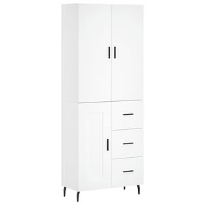 vidaXL augstais skapis, balts, 69,5x34x180 cm, inženierijas koks