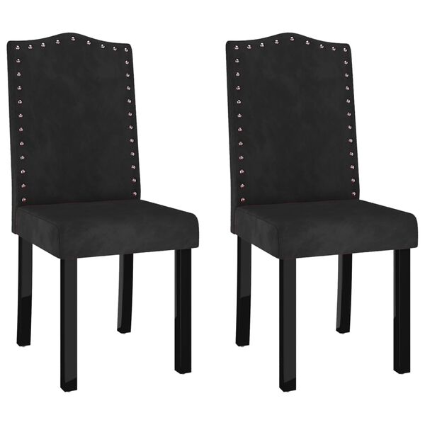 vidaXL virtuves krēsli, 2 gab., melns samts