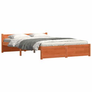 vidaXL Gultas rāmis ar galvas klāju Vaks brūns 205,5 x 165,5 x 51 cm