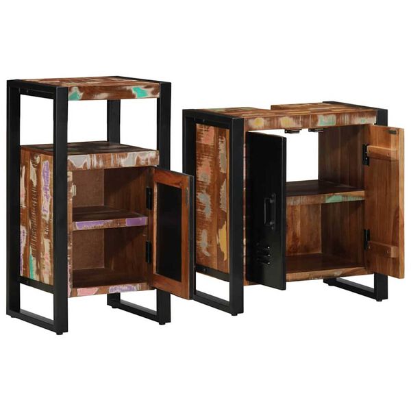 vidaXL Vannas istabas mēbeļu komplekts 2 pcs pārstrādāts masīvkoks