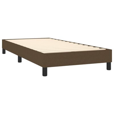 vidaXL atsperu gultas rāmis ar matraci, tumši brūna, 90x190 cm, audums